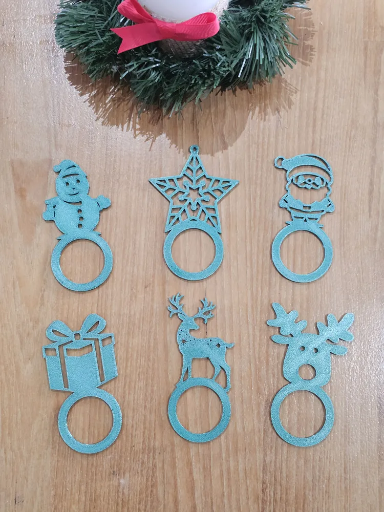 Dekoratif Yılbaşı Peçete Tutucu Seti Özel Tasarım Noel Süsü Koleksiyonluğu