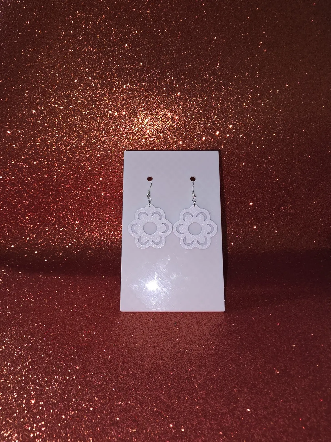 Holey flower earrings view 2