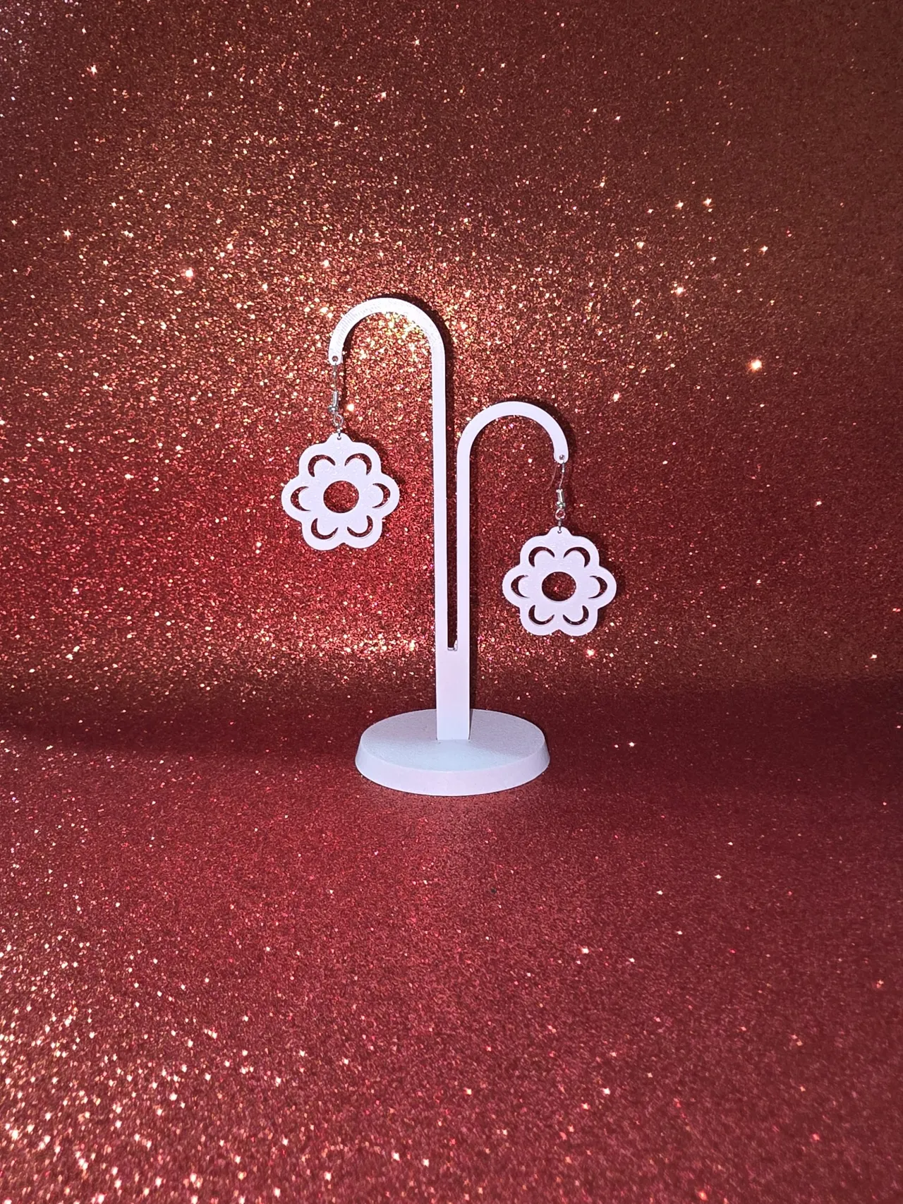Holey flower earrings view 3
