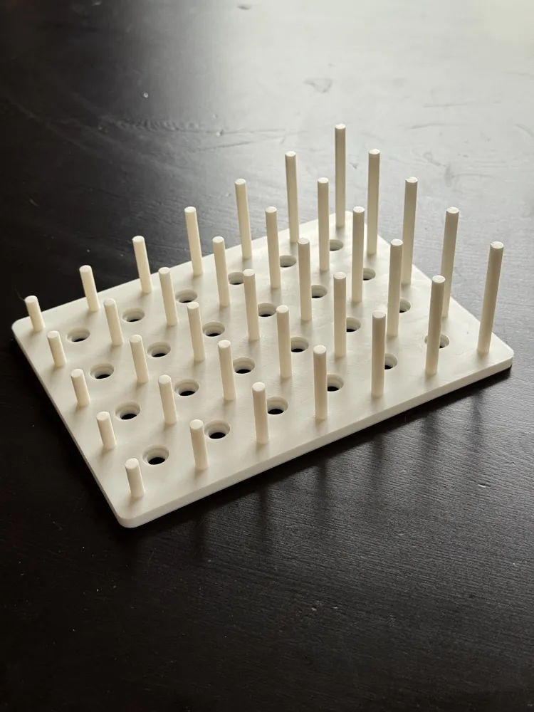 Pegs Racks Design Parametric Peg Rack with Variable Height Pegs - Free 3D Print Model ...
