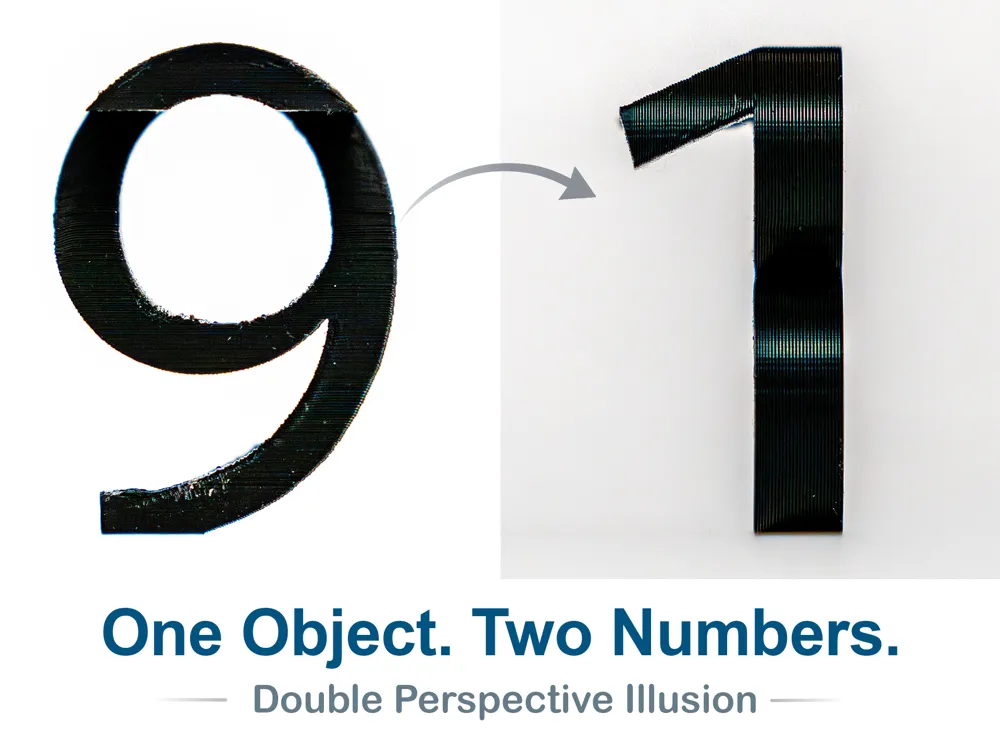 Number 91 Optical Illusion (10-99 available) - Free 3D Print Model ...