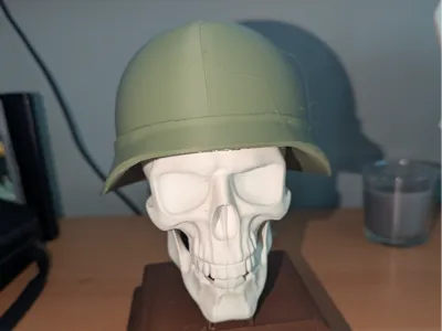 Army Skull Bookend