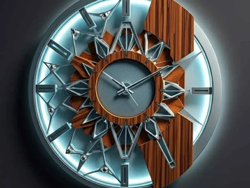 Horloge bois & métal  (Ø 40 cm)