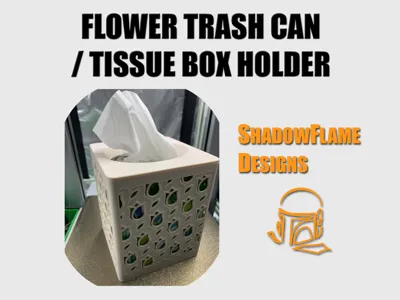 Small Flower Trash Can / Tissue Holder V2
