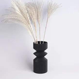 minimalist tight center vase with ribs