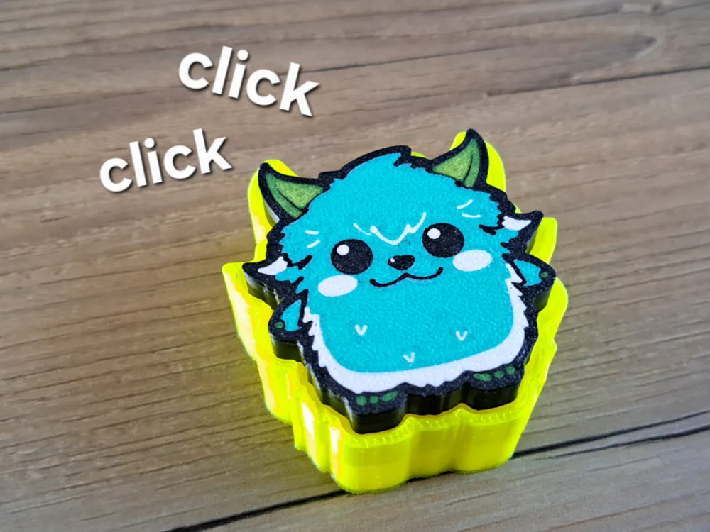 Cute kawaii monster fidget clicker toy - Free 3D Print Model - MakerWorld