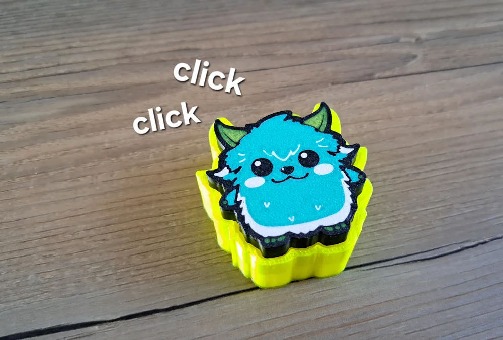 Cute kawaii monster fidget clicker toy - Free 3D Print Model - MakerWorld
