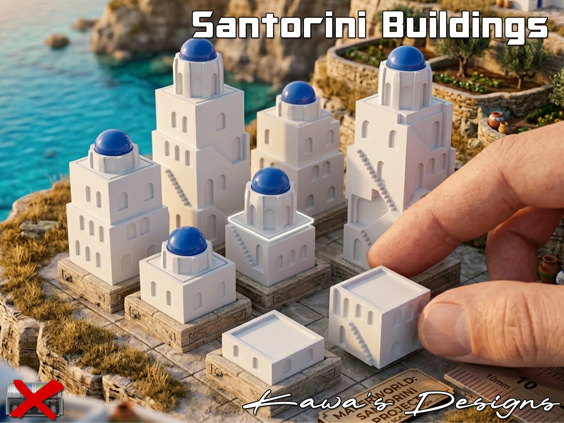 Santorini Buildings (for Table Game)