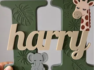 Layered Jungle Name Sign – Harry