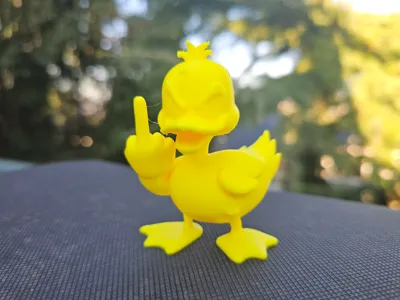 Rude Duck with Middle Finger - Free 3D Print Model - MakerWorld