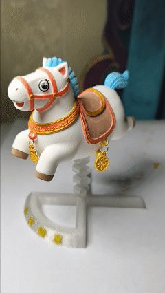弹簧胖胖摇摇马-弹簧小白马-吉祥小马摆件