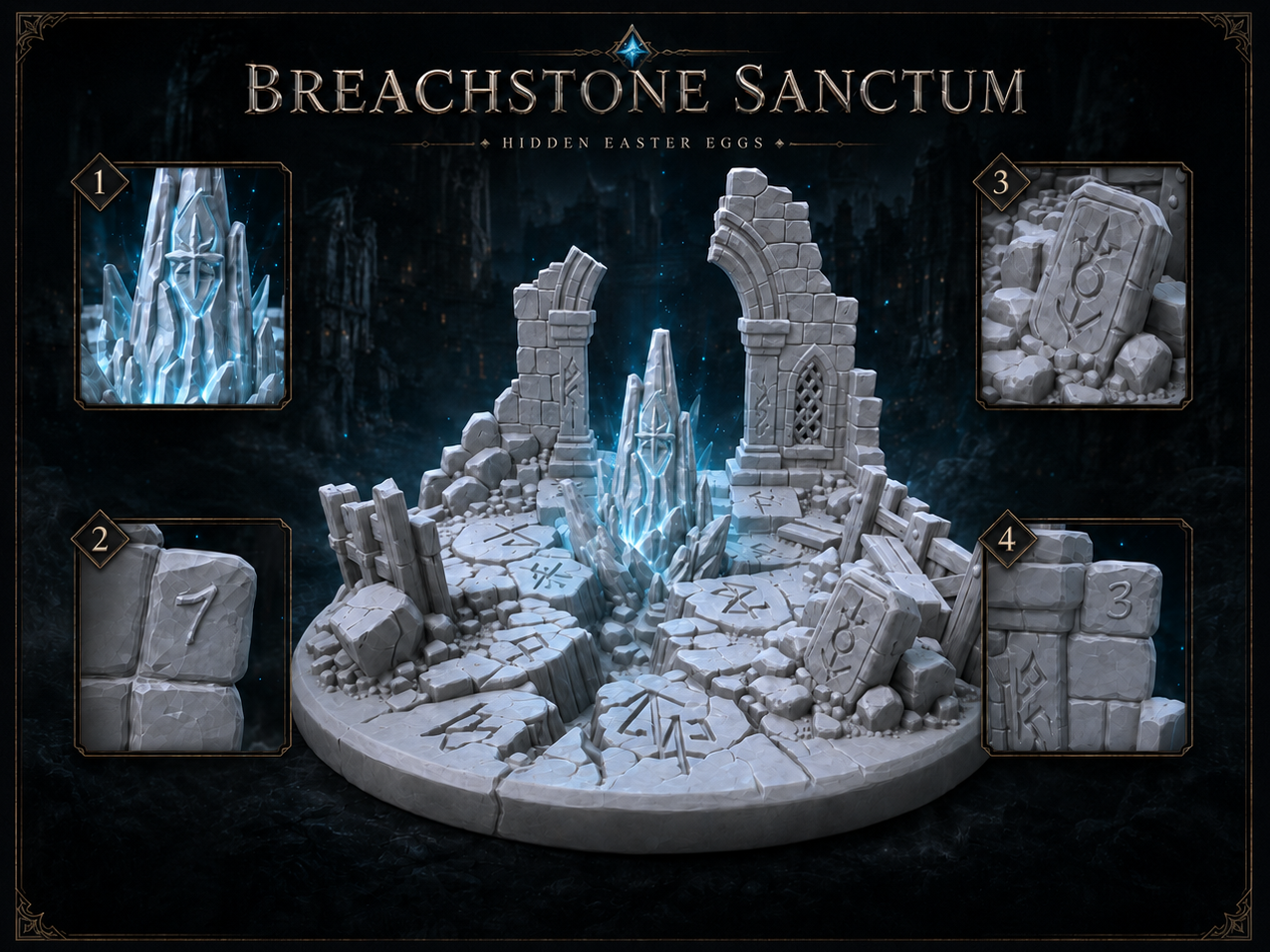 Breachstone Sanctum Ruined Crystal Terrain Diorama