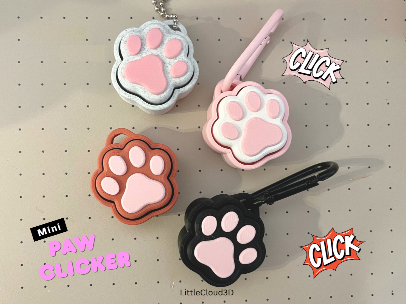 Mini Paw Clicker Keychain ︎︎• Satisfying clicks - 1