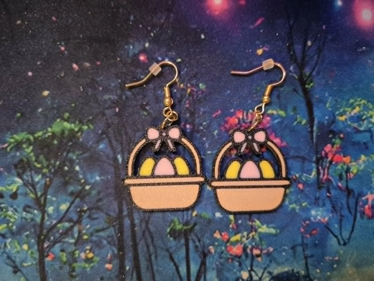 Easter Egg Basket Earrings view 2