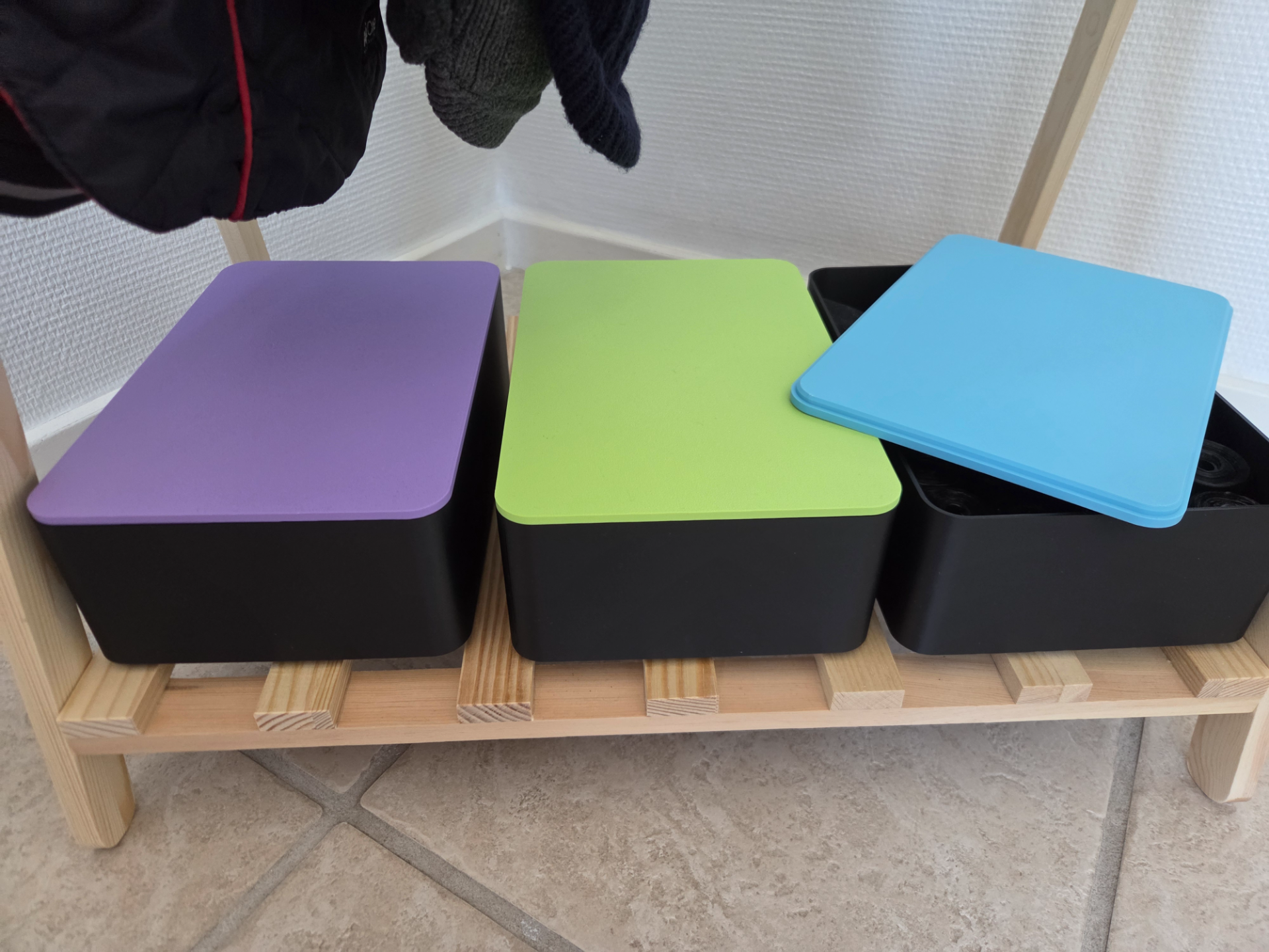 Colorful organizing boxes