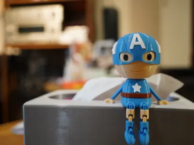 Chibi Captain America Fidget Button Model Toy