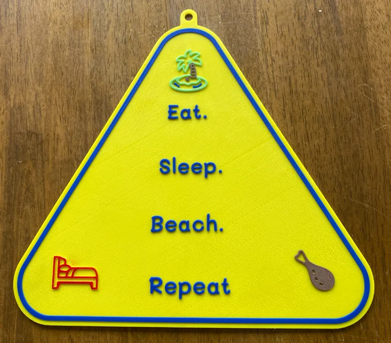 Eat, Sleep, Beach Repeat Sign.