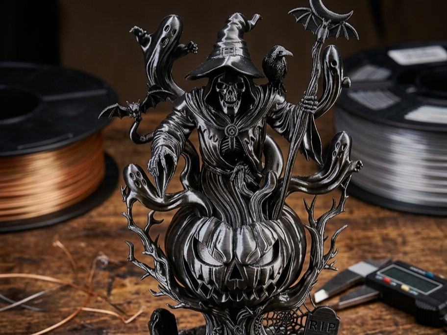Halloween Sorcerer & Pumpkin Diorama 3D model