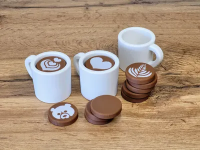 El Yapımı Koleksiyonluk Latte Art Kupa Dekoratif Biblo Hediye Şekilli Süs