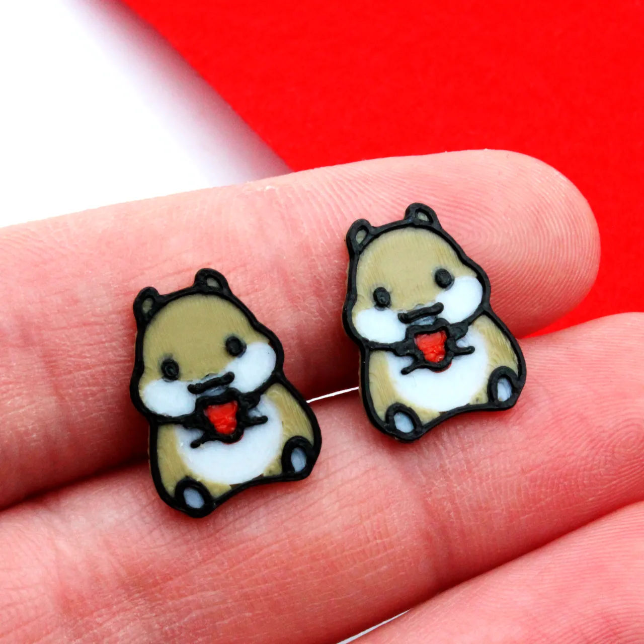 Cute Hamster Earrings view 2