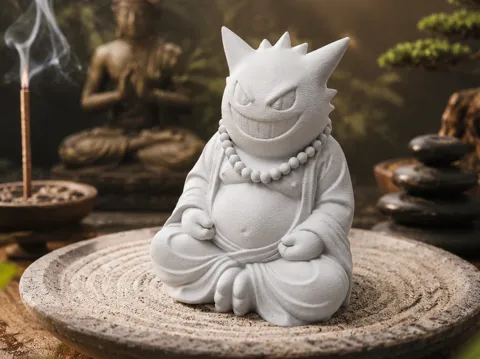 Modelo para impresión 3D: Gengar Buddha – Meditative Dekofigur — referencia de MakerWorld