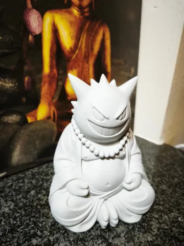 Modelo para impresión 3D: Gengar Buddha – Meditative Dekofigur — vista de referencia 3