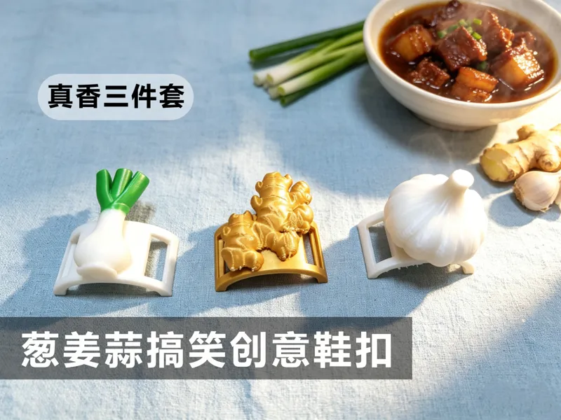葱姜蒜搞笑鞋带装饰扣鞋扣（去腥三件套）