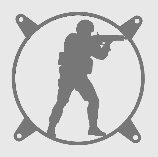 CSGO logo - 120mm PC fan cover by sniki MakerWorld: Download Free 3D Models