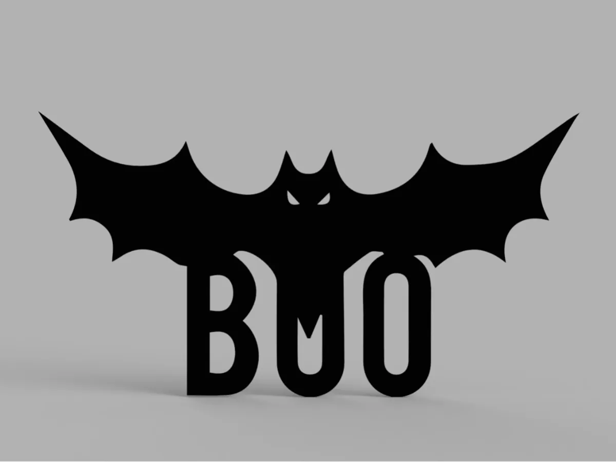 BOO Bat Halloween Decor - Free 3D Print Model - MakerWorld