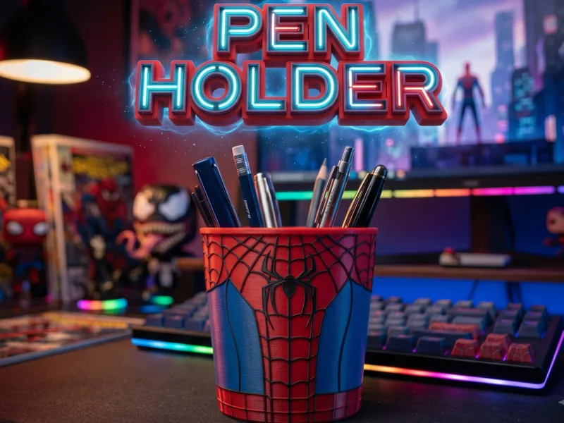 Spider-Man Pen Holder Desk Organizer Storage Bin