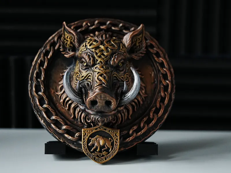Celtic Wild Boar Relief - Viking Boar Wall Decor