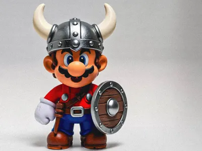 Mini Super Mario Viking for painting