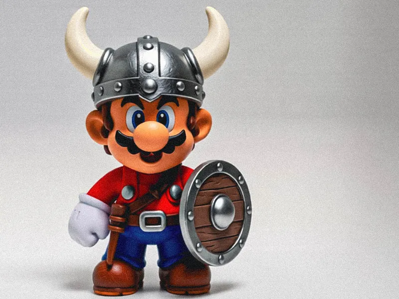 Mini Super Mario Viking for painting