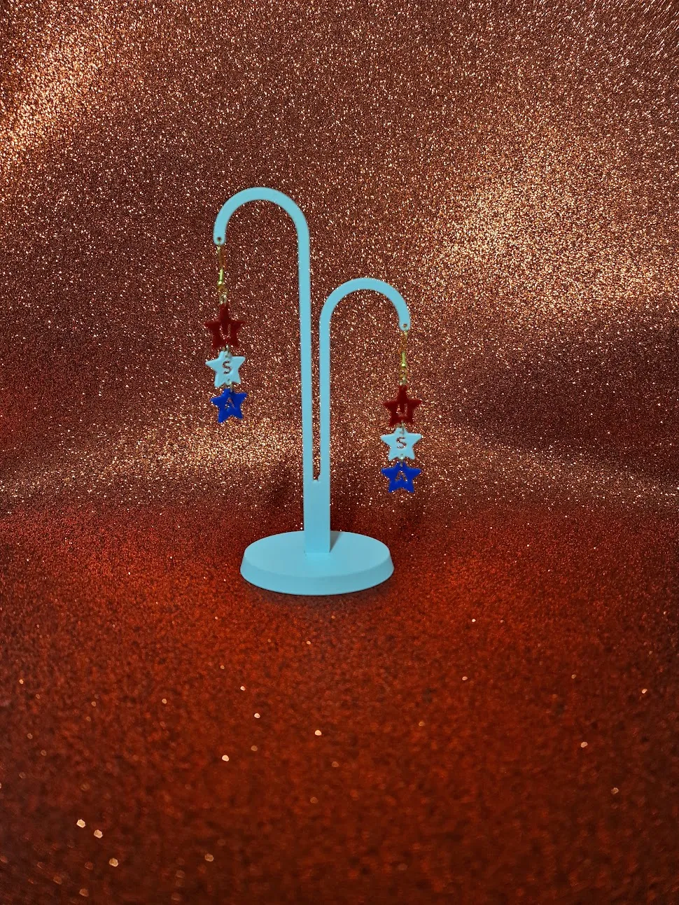 Stars of independence earrings view 3