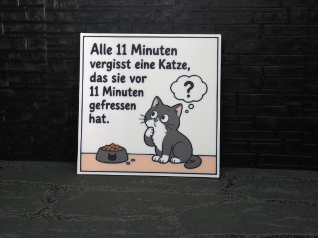 Kühlschrankmagnet Alle 11 Minuten vergisst Katze