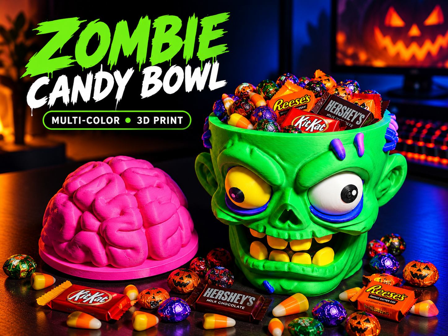 Zombie Head Candy Bowl 3D model