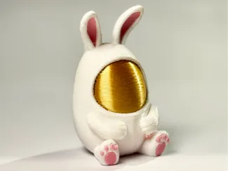 Cute Golden Egg in a Bunny Suit
