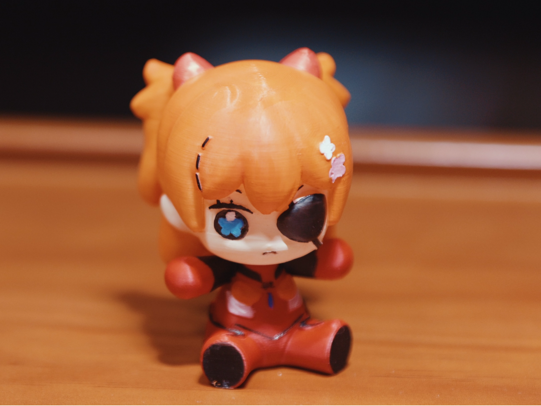 EVA 明日香Q版战斗服坐姿手办玩偶