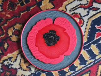 Coaster poppy flower