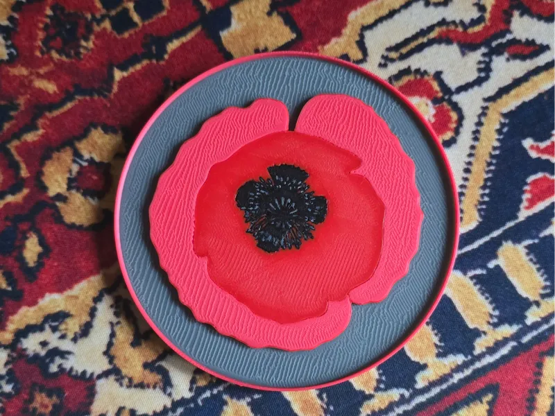 Coaster poppy flower