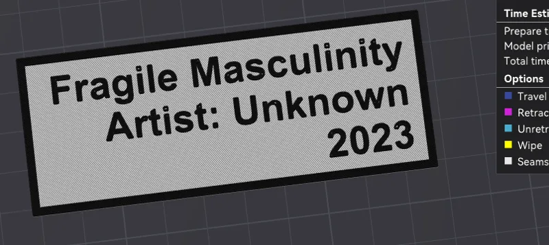 "Fragile Masculinity" art sign