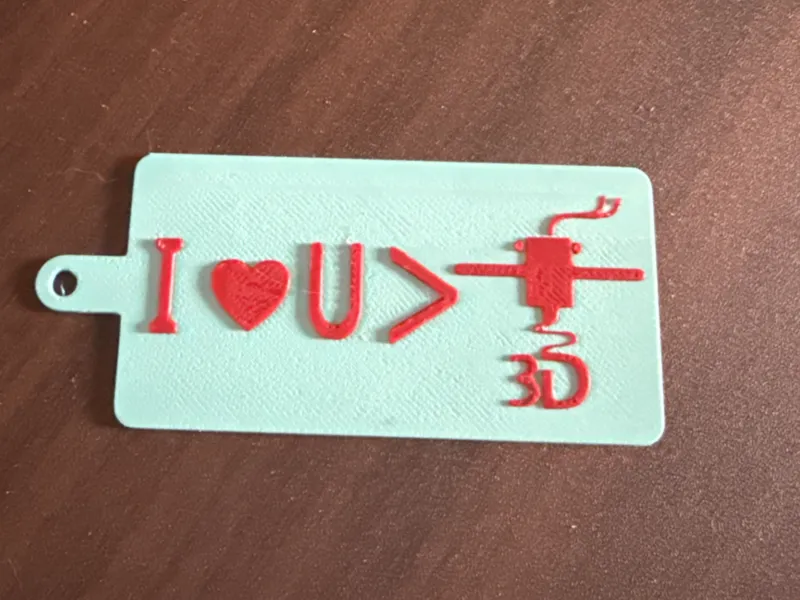 I love you more than 3D printing keychain/Tag