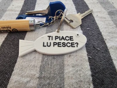 Funny Fish Keychain-Italian Joke