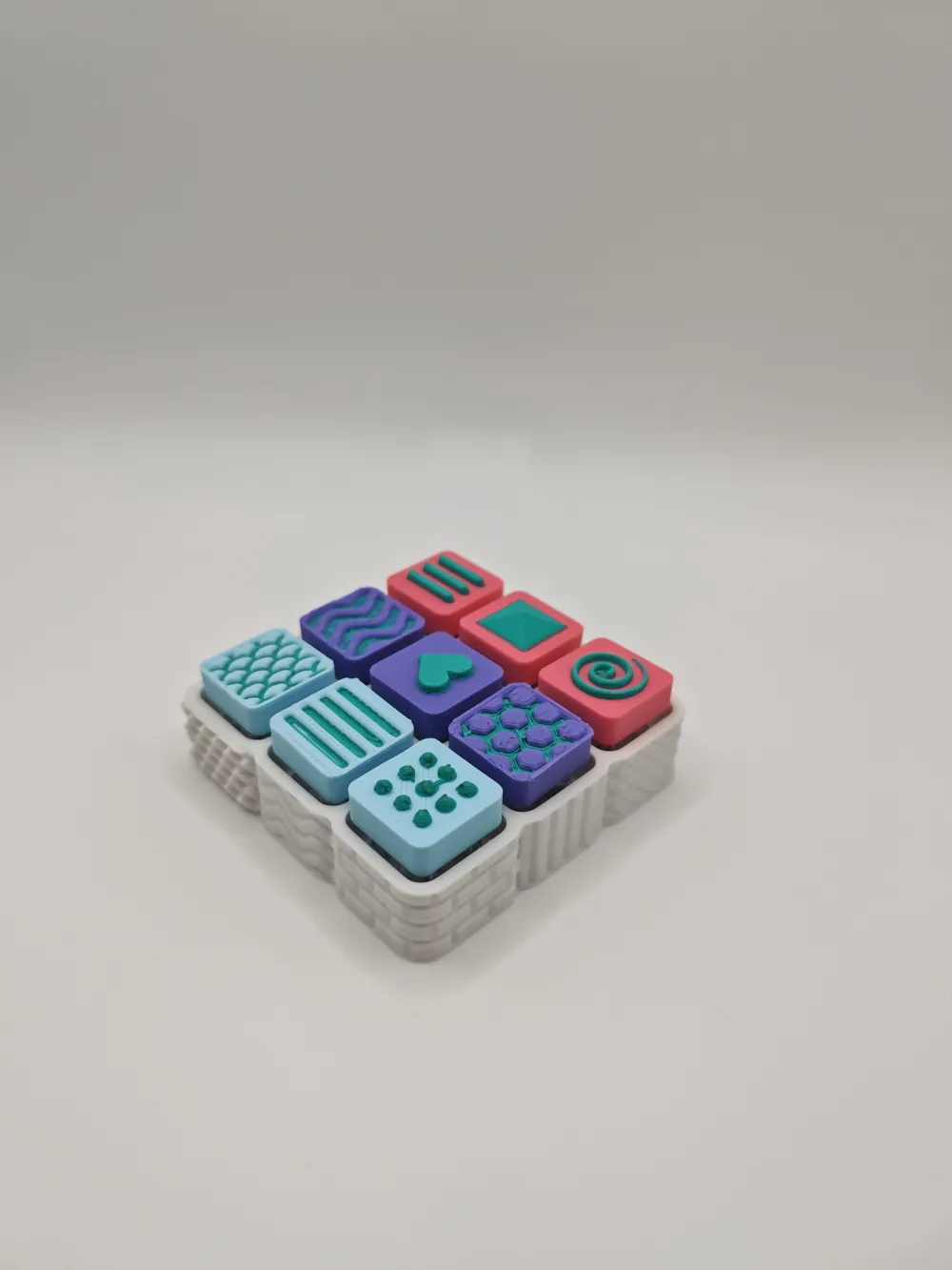 Texture Keys 3x3 Sensory Fidget Keys Textured Base - Free 3D Print ...