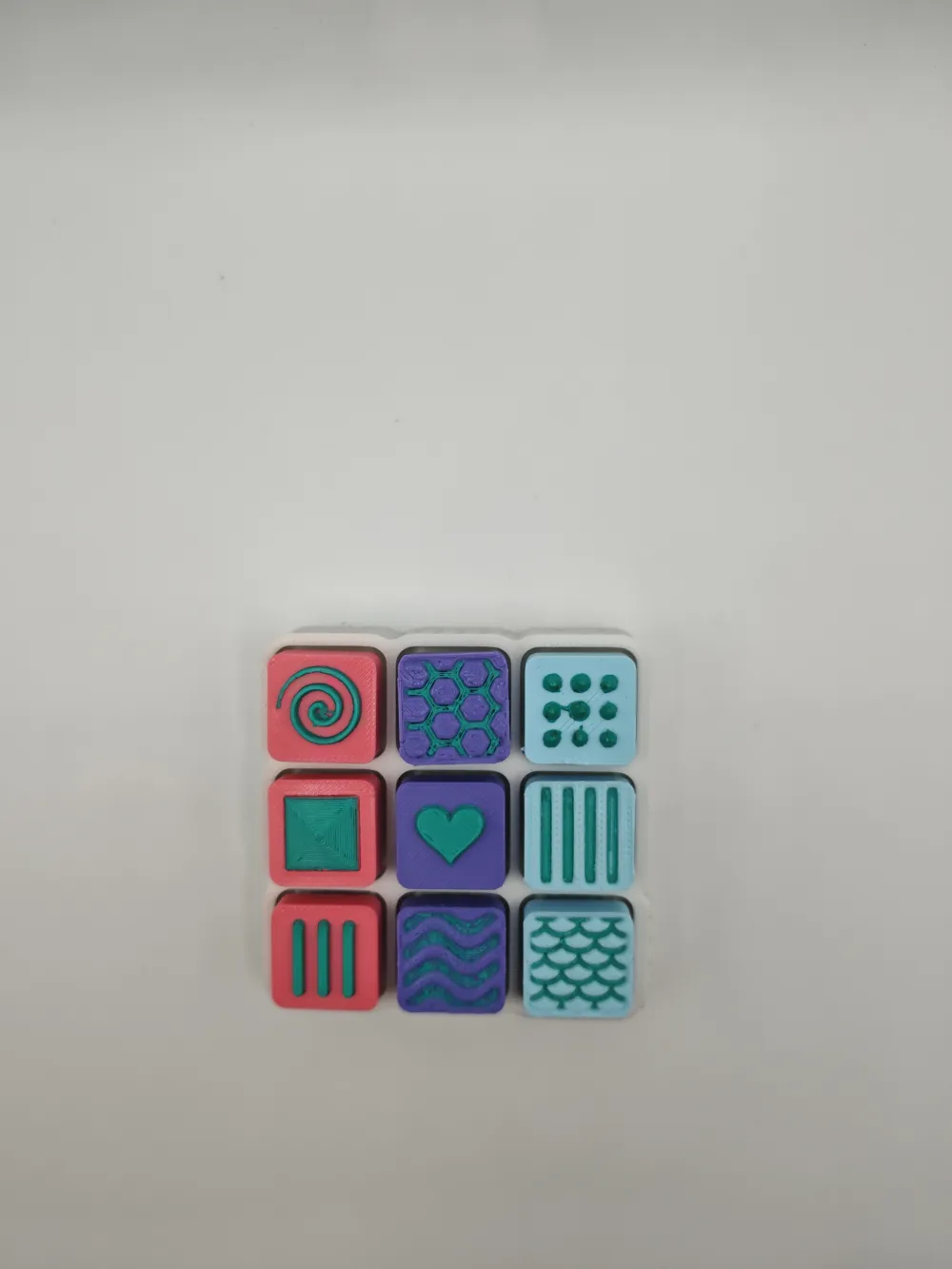 Texture Keys 3x3 Sensory Fidget Keys Textured Base - Free 3D Print ...