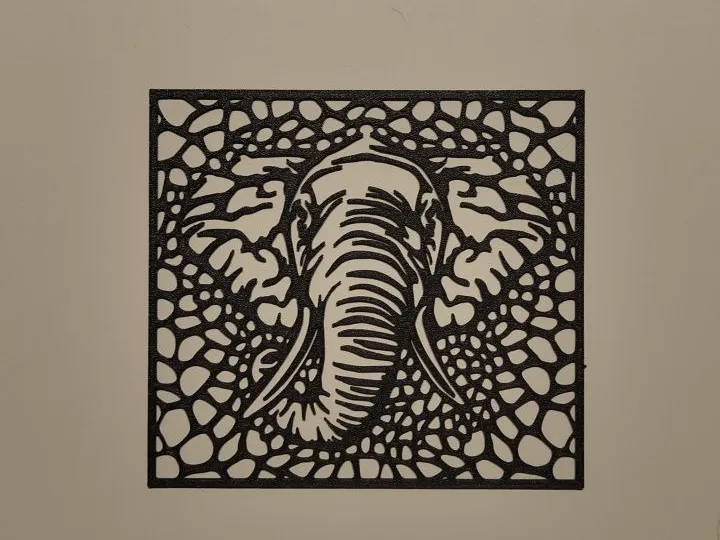 Éléphant voronoï — décoration murale