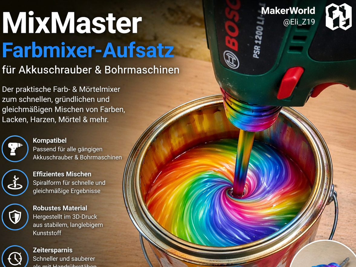 MixMaster Farb-Mixer Aufsatz für Akkuschrauber