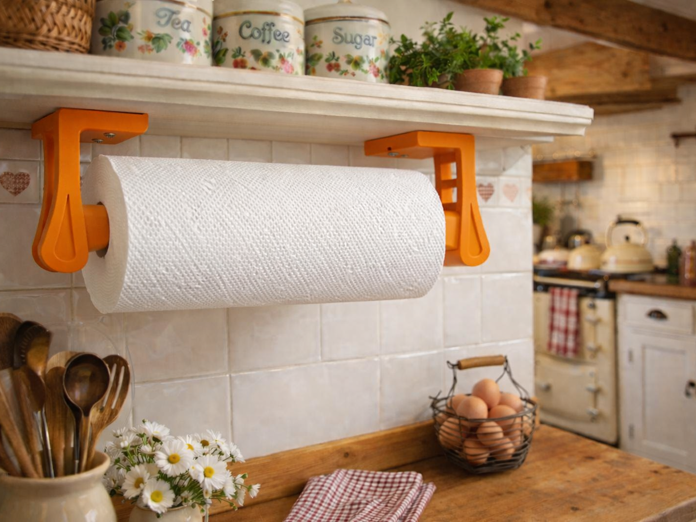 Easy-Load Kitchen Roll Holder – Spring-Pin Design