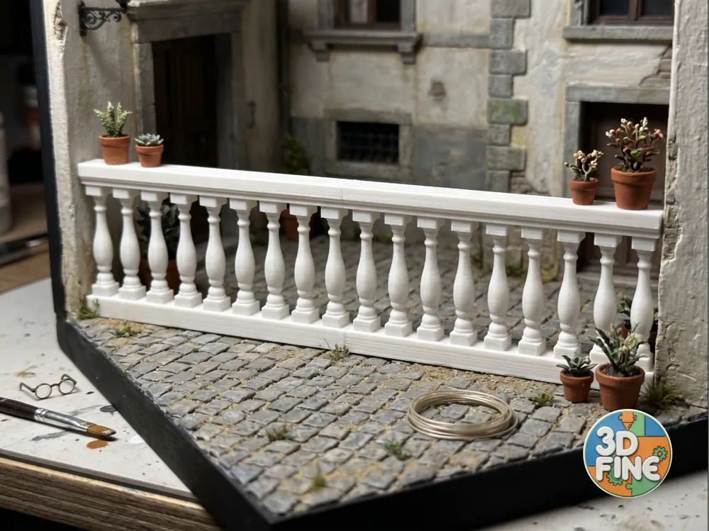 Figura decorativa: Miniature Classic Baluster Railing. Referencia del modelo original.