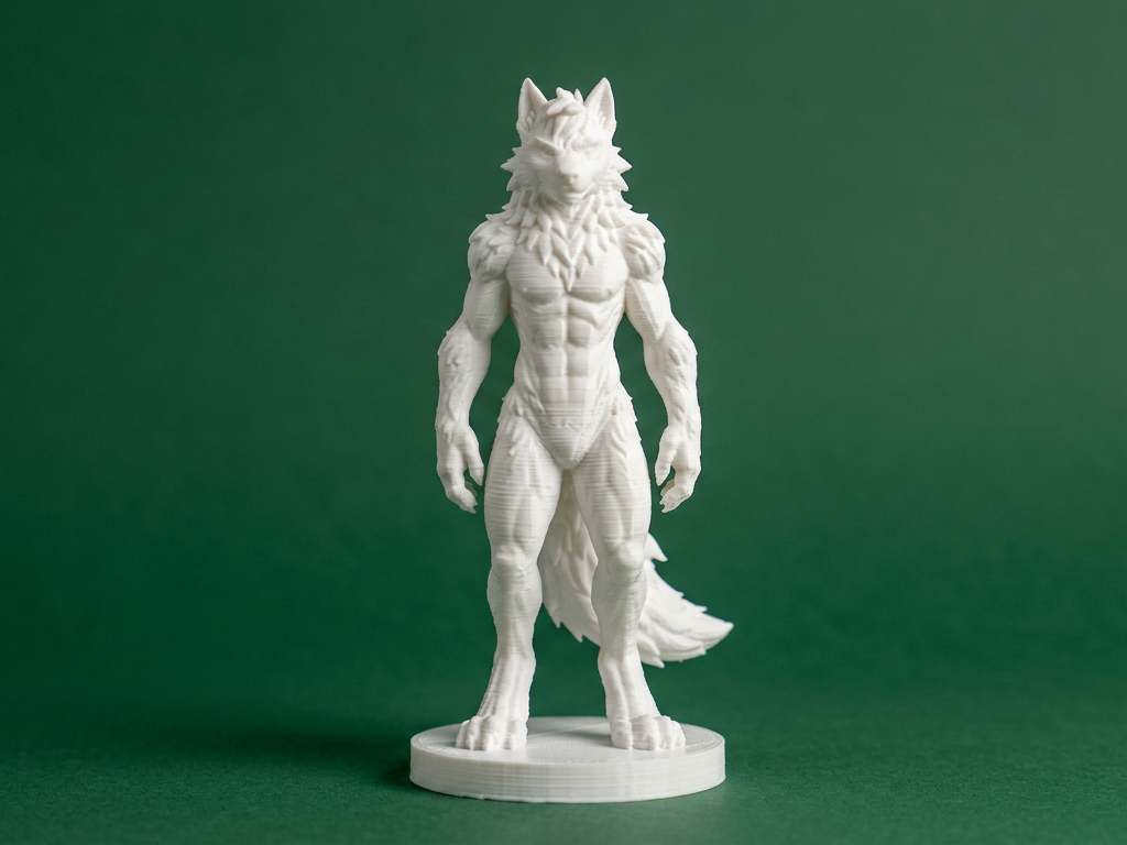 Furry Wolf – Muscular Anthropomorphic Figurine